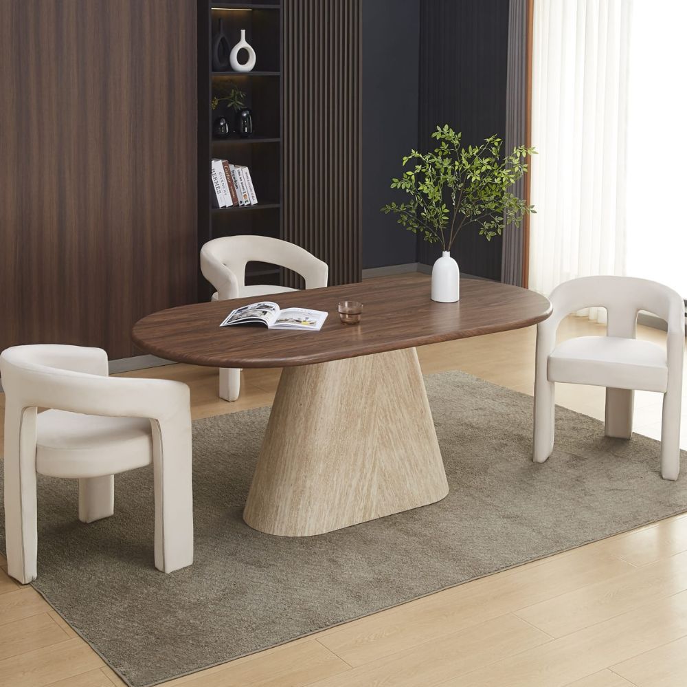 Table à Manger Ourlet en Bois Massif