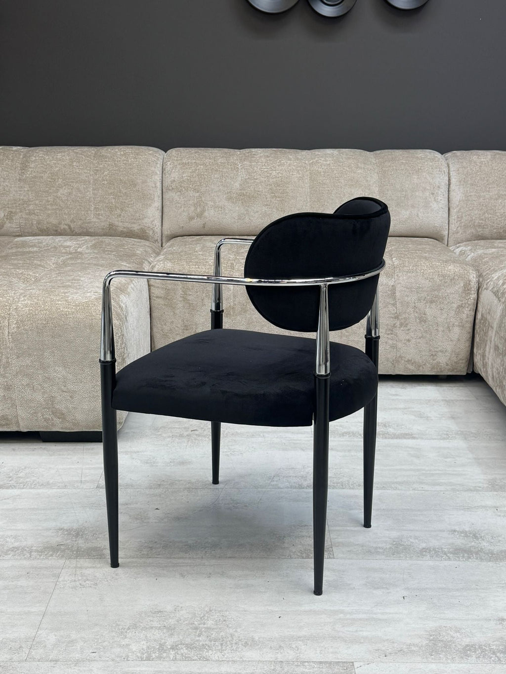 Chaise Design Velours Noir - Umay