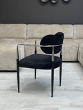 Chaise Design Velours Noir - Umay