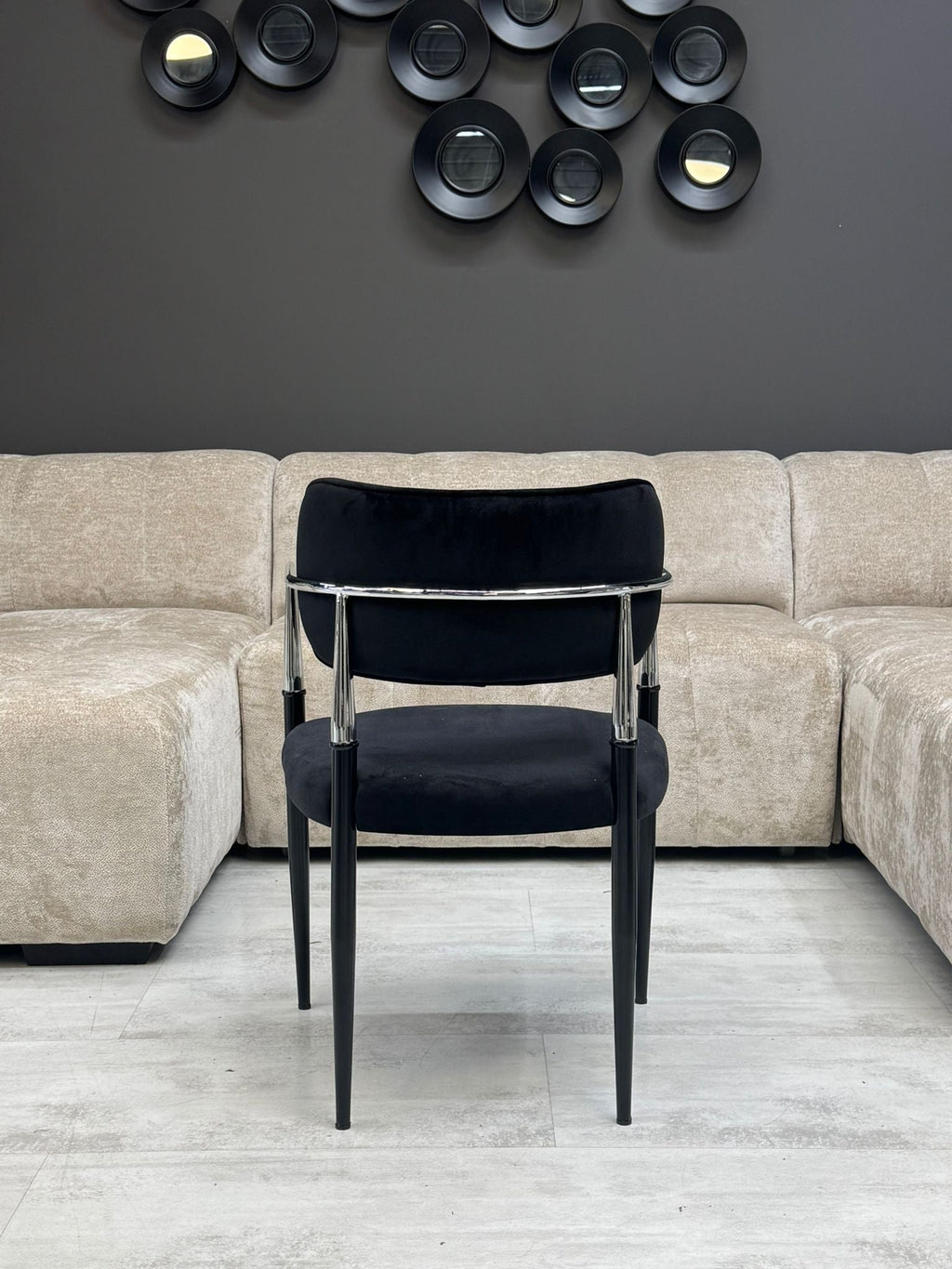 Chaise Design Velours Noir - Umay