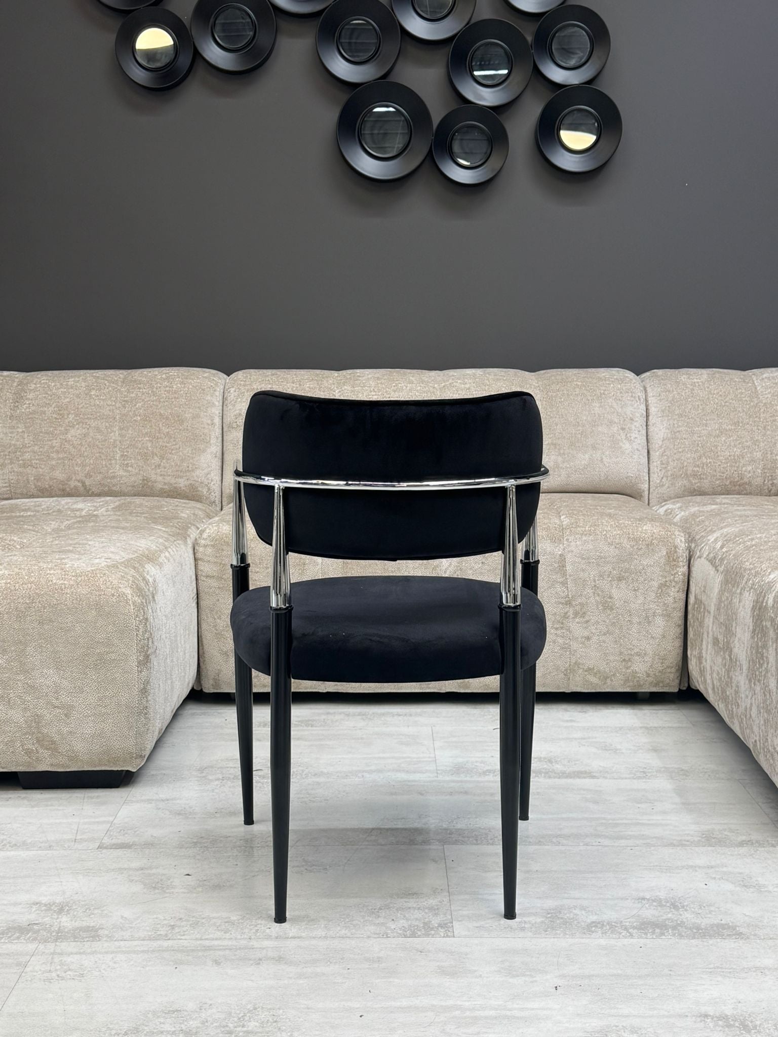 Chaise Design Velours Noir - Umay
