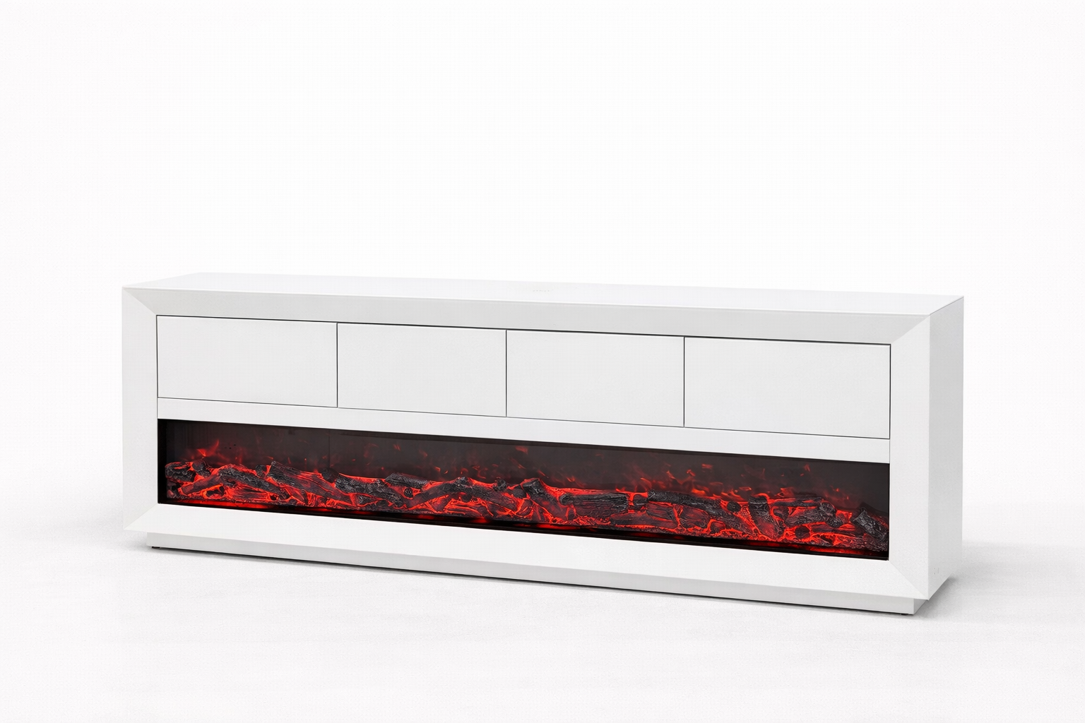 Cheminée Électrique Connectée 200 cm – Bluetooth Intégré – Design Contemporain