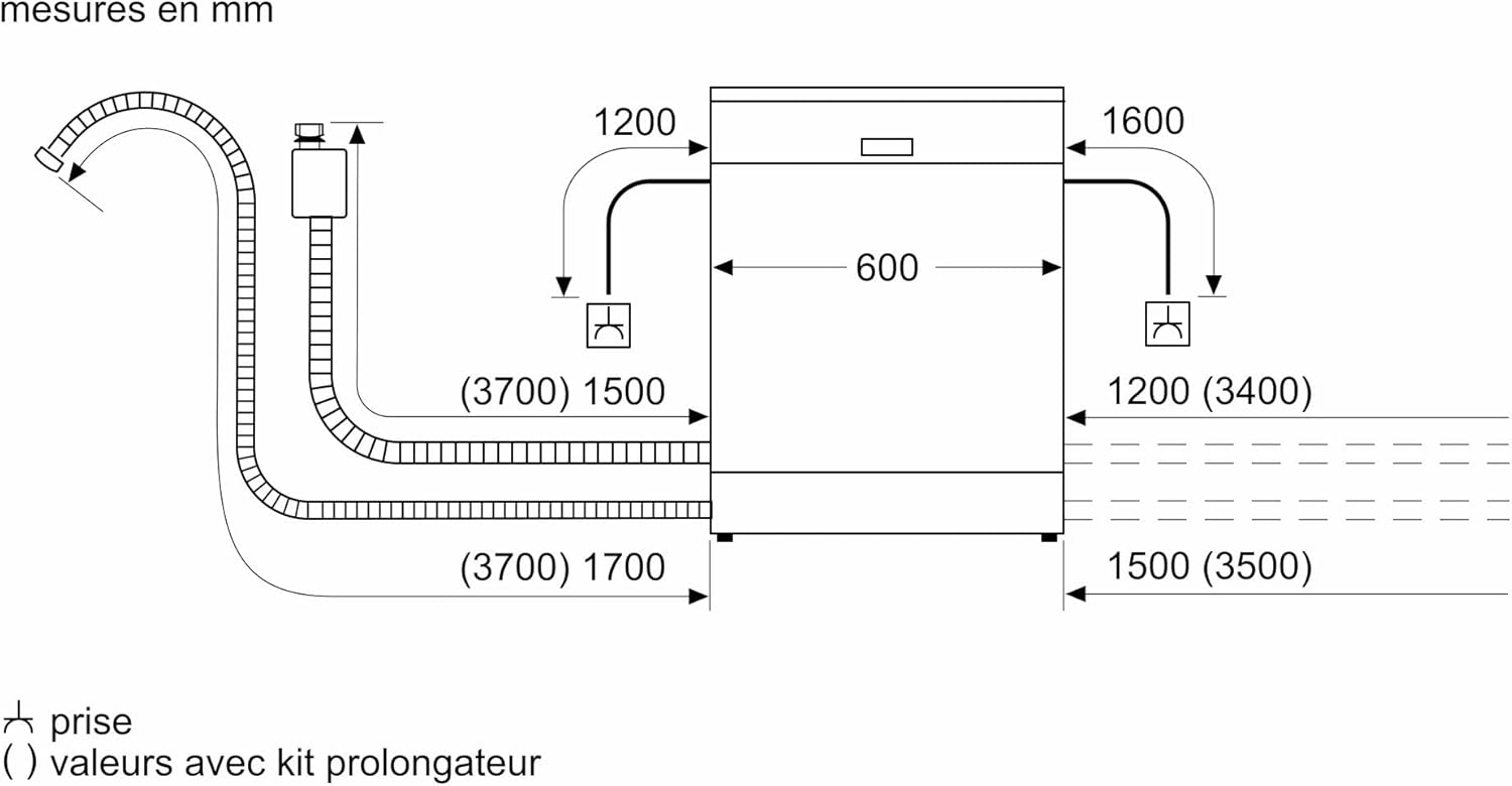 Bosch SMS4EMW01E - Série 4 - Lave-vaisselle Pose-libre - 60 cm - 14 couverts - Silence Plus 42 dB - Blanc