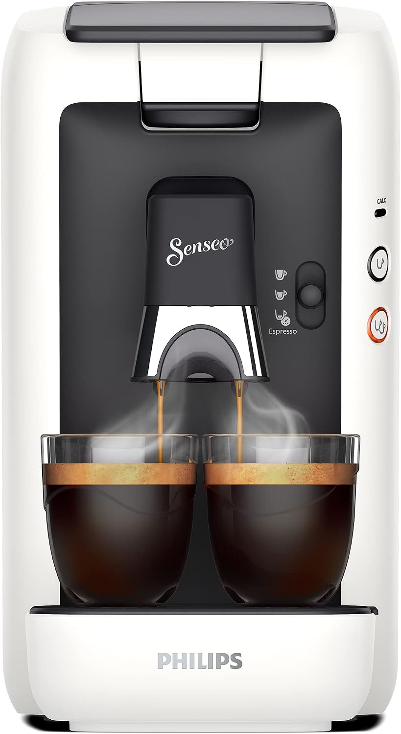Philips Domestic Appliances CSA260/11 Senseo Maestro Machine Ã€ Café Dosettes Avec Réservoir D'Eau De 1,2 Litre, Sélection L'Intensité Du Et Fonction Mémo, Produit Vert, Couleur : Blanc