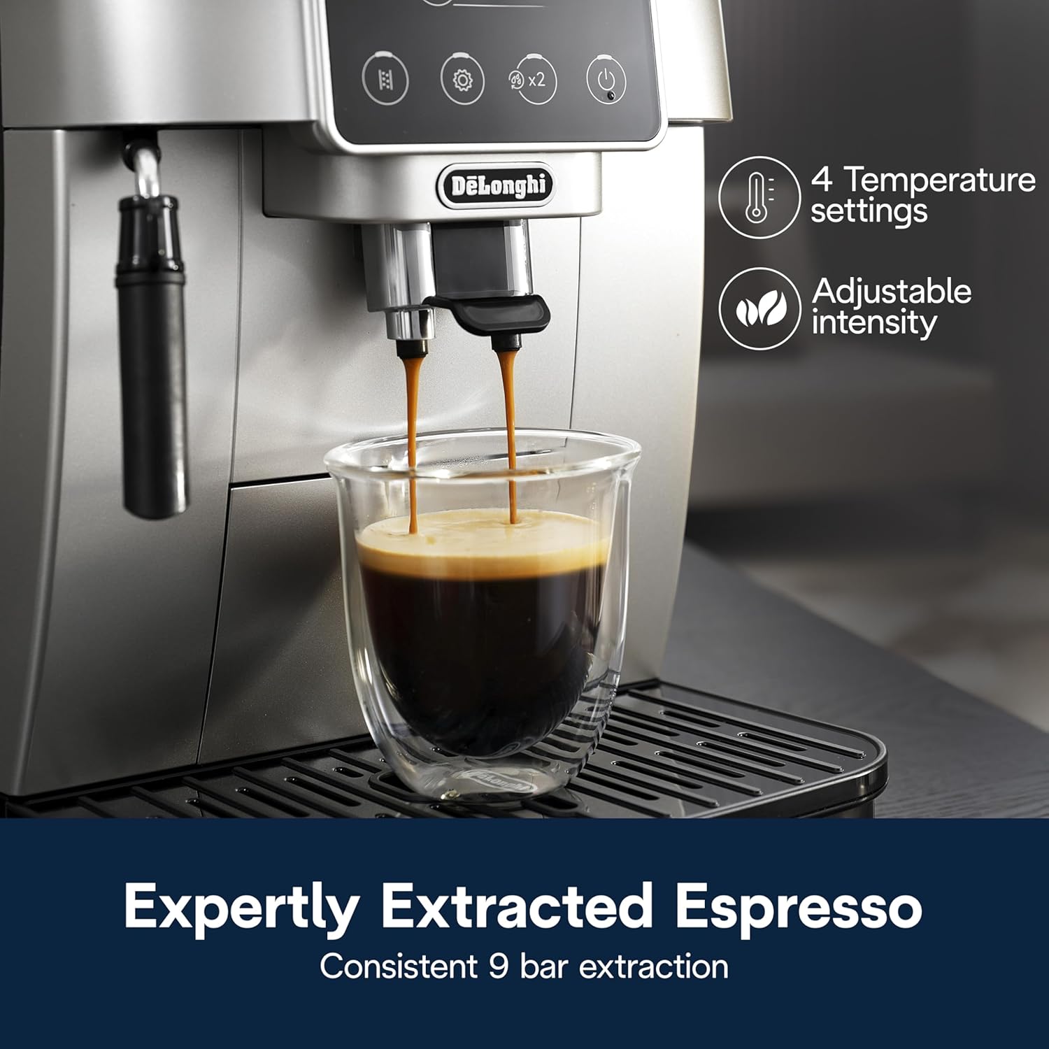 De'Longhi Magnifica Start Automatic Espresso Machine with Manual Milk Frother & Built in Grinder - 3 One-Touch Recipes, Easy-to-Clean, Home Barista Coffee Maker for Lattes, Cappuccino, Iced Coffee