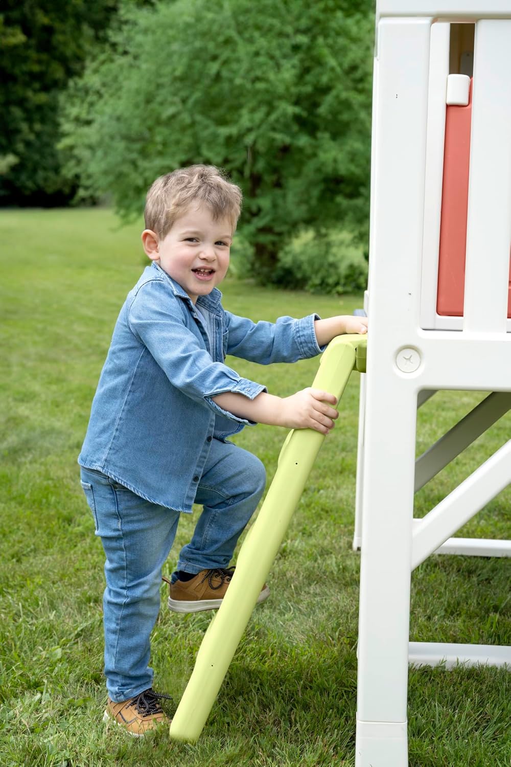 Smoby Life maison pilotis 70cm, toboggan, matière recyclée, dès 2 ans