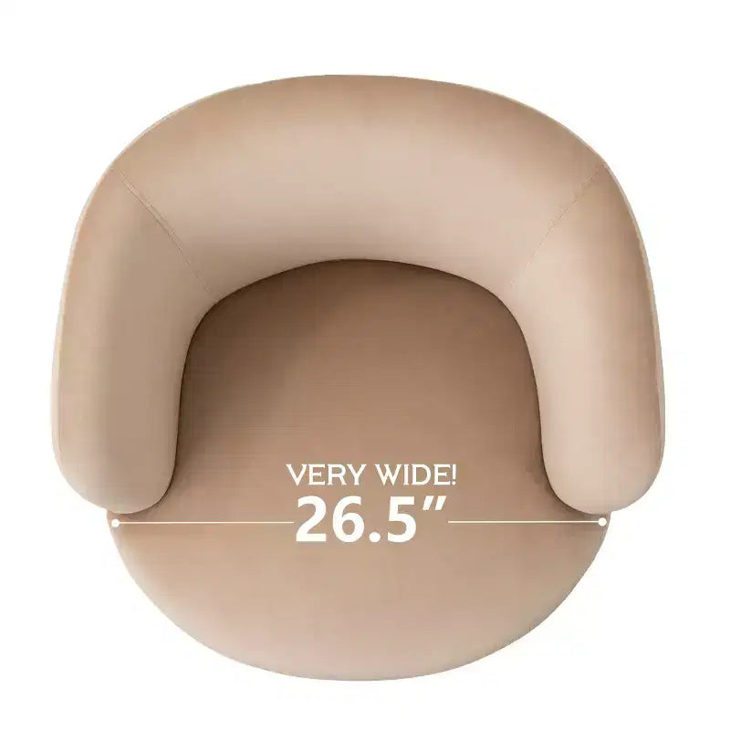 Fauteuil d'appoint pivotant moderne en velours, Fauteuil barillet rembourré avec rotation à 360°, Fauteuil de salon pour le séjour et le coin lecture - Panipeachy