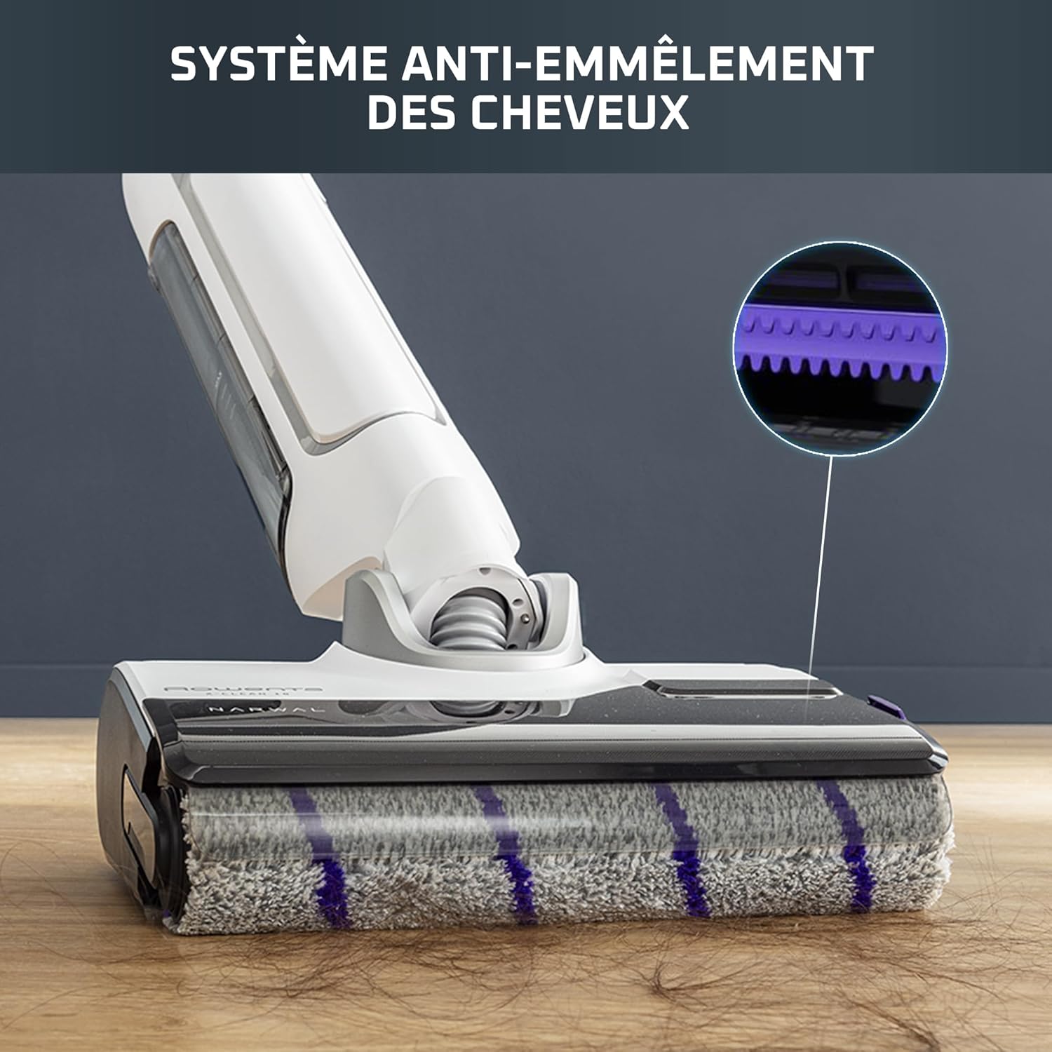 Rowenta X-Clean 10, Aspirateur Laveur sans Fil, Inclinable 180°, Auto-Nettoyage et séchage 65°C, 60min, pour tâches tenaces, Poils d’Animaux YY5785FE, Blanc
