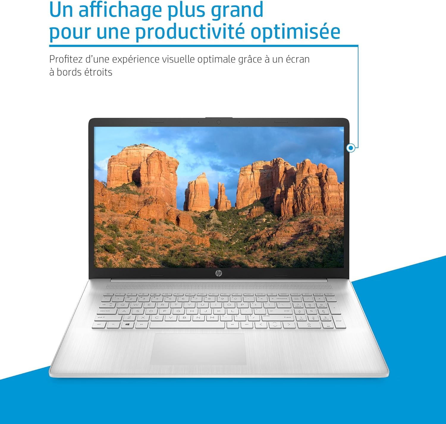 17-cp2003sf Ordinateur Portable 17,3" FHD IPS, PC Portable (AMD Ryzen 5 7520U, RAM 16 Go, SSD 512 Go, AMD Radeon Graphics, Windows 11), Laptop Argent, Clavier AZERTY