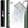 tillvex Douche Solaire avec Capot de Protection | Douche de Jardin Eau Chaude | Douche de Piscine Camping | sans raccordement électrique (Noir/Vert, 40 litres)