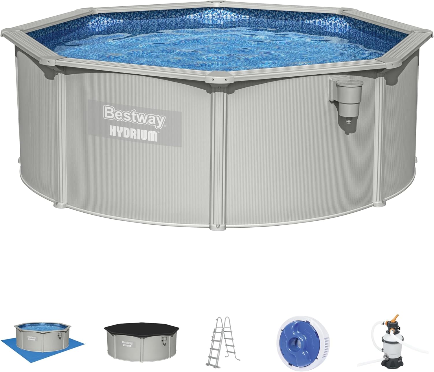 Bestway Piscine Acier Hors Sol Ronde Hydrium 360 x 122 cm