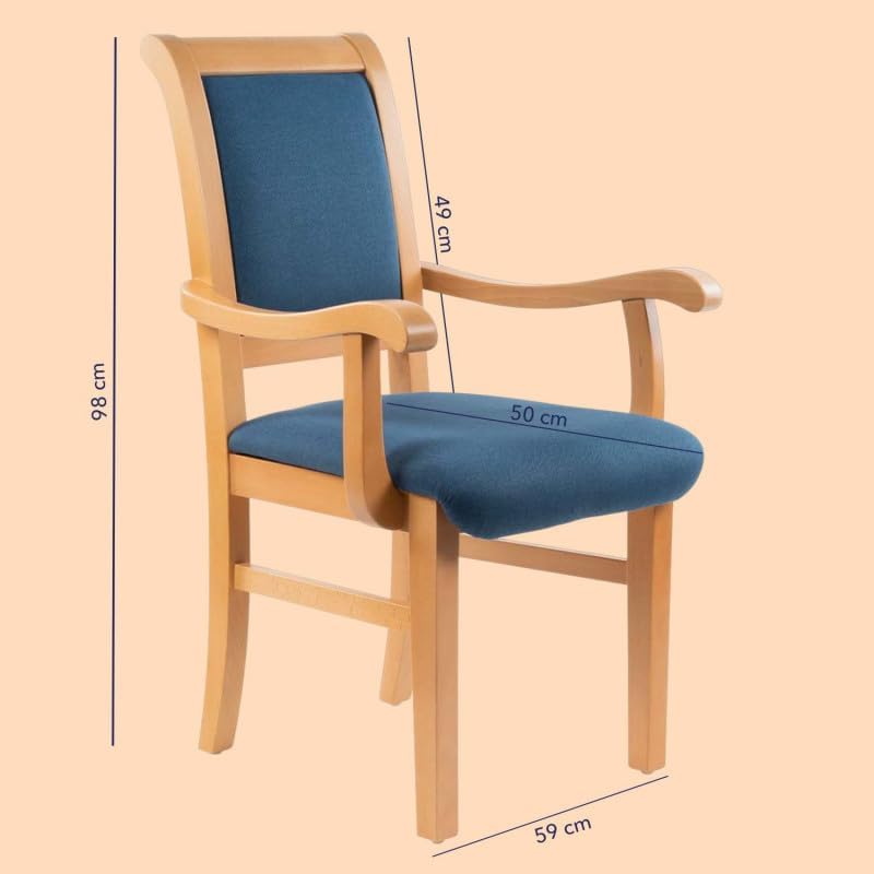 APLOS Chaise d'aide à la levée Suzanne, Bascule Automatique réglable, Chaise Ergonomique collectivité pour Seniors et Personnes à Mobilité Réduite, Tissu Design et résistant