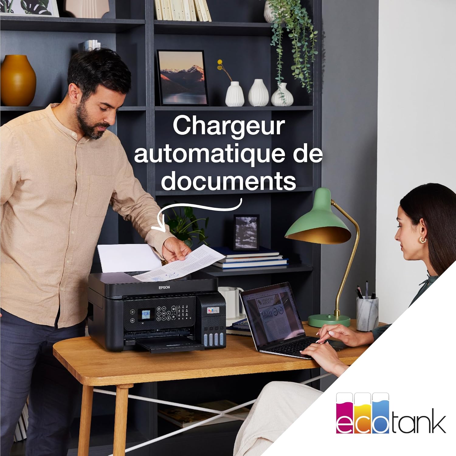 Imprimante multifonction A4 Wi-Fi EcoTank ET-4850 équipée de réservoirs d'encre, avec jusqu'à 3 ans d'encre inclus