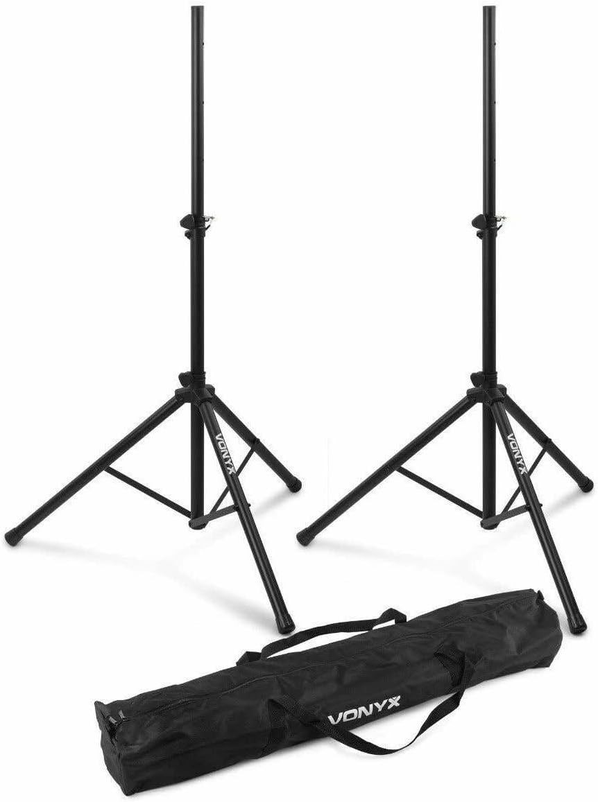 Pack Sono Complet avec Table de Mixage, 2 Enceintes Passives, Micros UHF, Câbles - 1600 Watts, Pied d'Enceines 110 à 175 cm, Bluetooth, MP3, Idéal pour Les DJ Mobiles, Groupes, Événements, Concerts