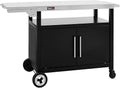 Royal Gourmet Chariot de Barbecue avec Porte d'Armoire, Desserte Extérieure pour Plancha avec Dessus de Table en Acier INOX 85 x 50cm et Table d'Appoint Pliable de 30 x 50cm, pour Cuisine et Jardin