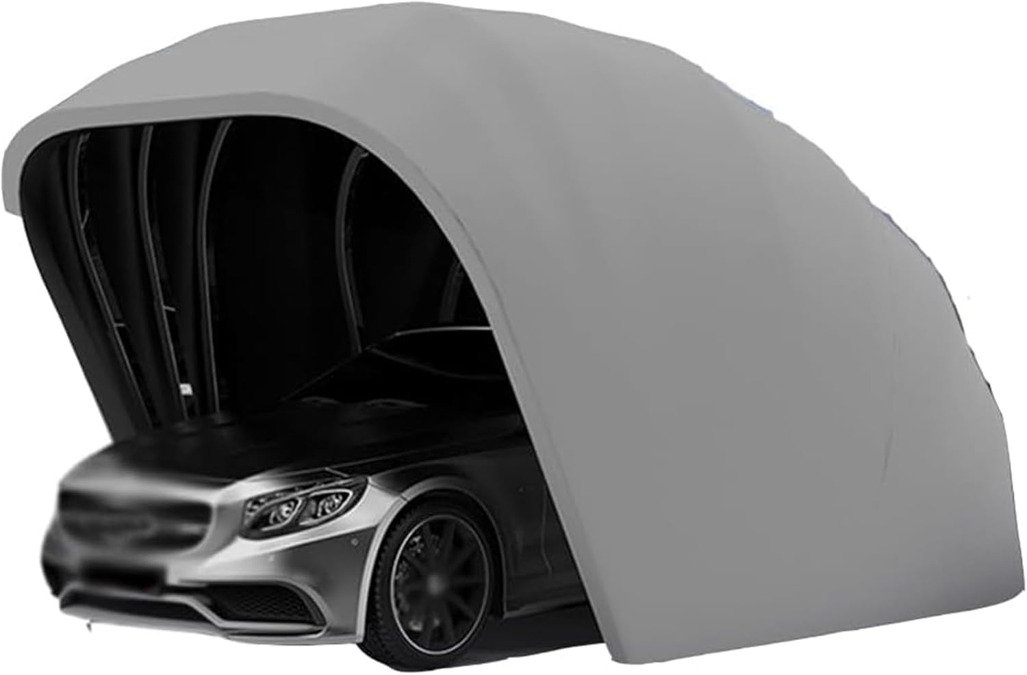 Auto de Voiture en Acier Inoxydable, abri d'auto rétractable Pliable avec Conception télescopique Semi-Automatique, 5,5x2,5x2,3 m de Couverture de Voiture Mobile extérieure pour Le stationnement
