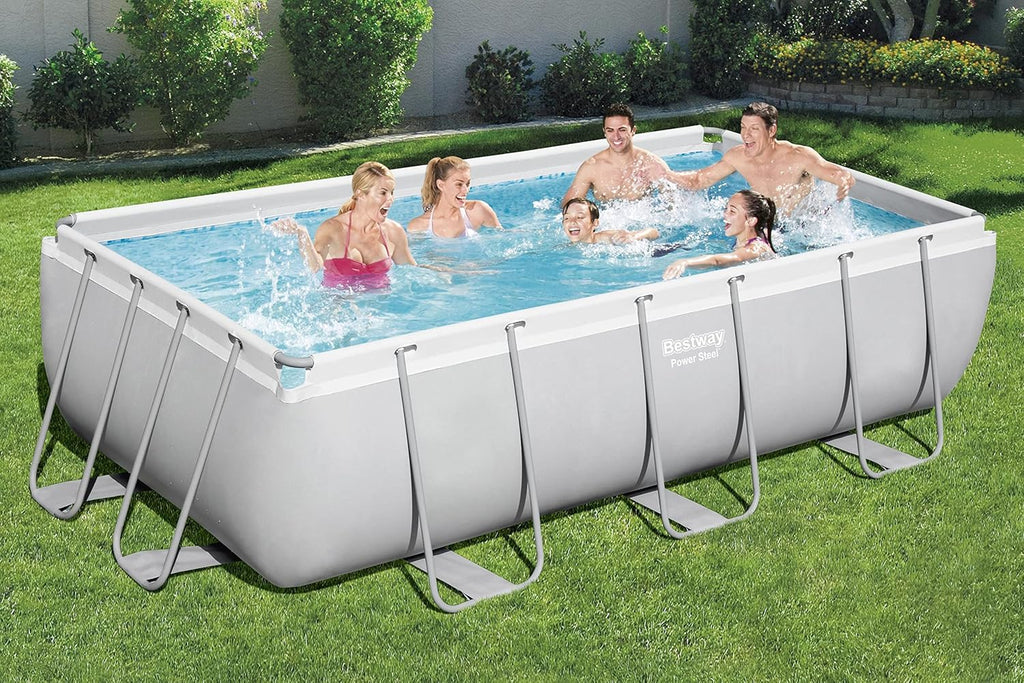 Bestway Ensemble de piscine rectangulaire Power Steel 404x201x100 cm
