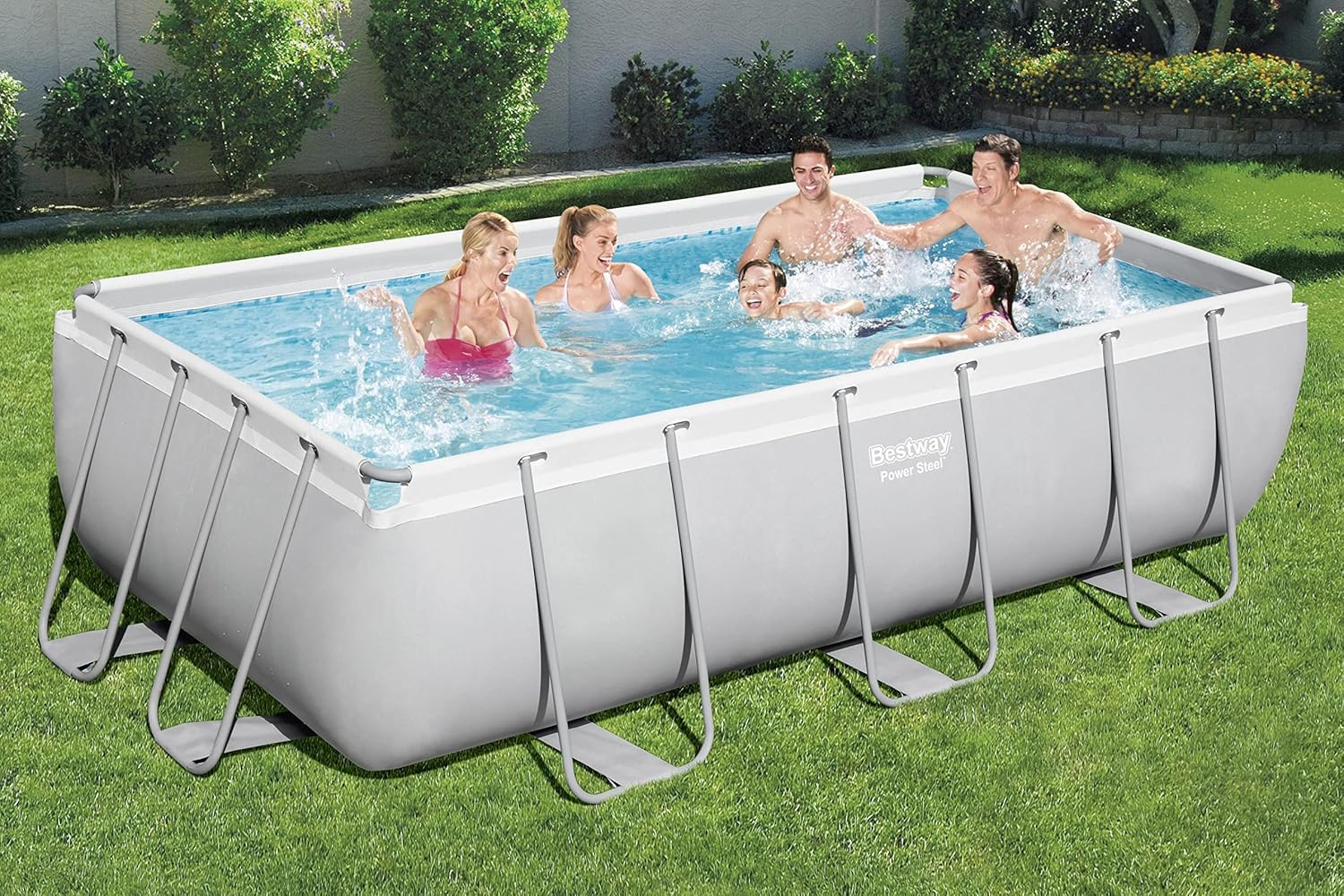 Bestway Ensemble de piscine rectangulaire Power Steel 404x201x100 cm