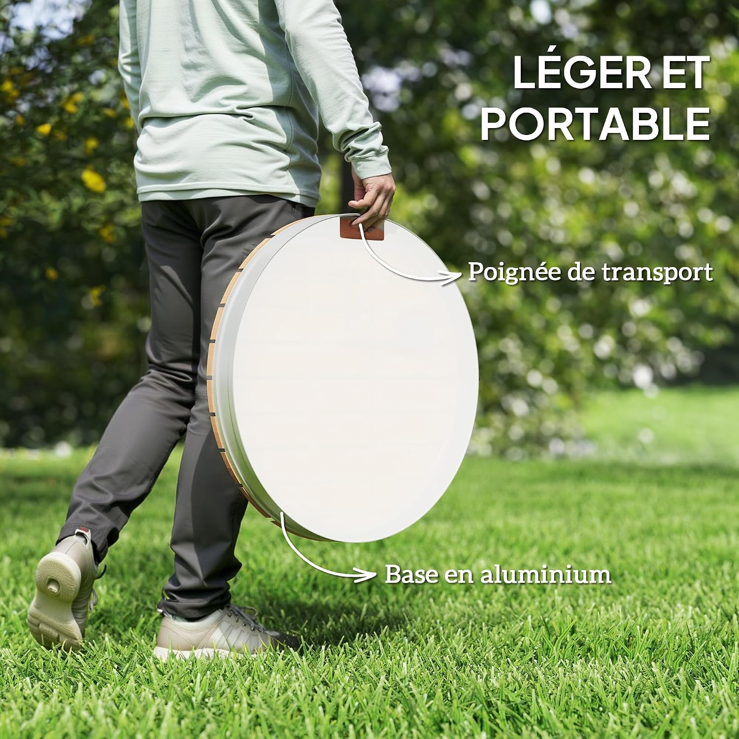 Outsunny Douche de Jardin extérieure Portable, Douche de Camping Hauteur de Fontaine réglable jusqu'à 4 m, Structure en Aluminium, résistante aux UV et au Gel pour Piscine, Plage et Spa. Ø 70,5 cm