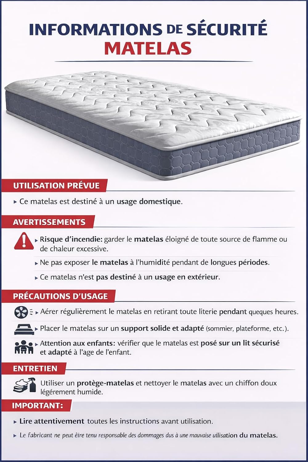 PEZ ROJO Lot de 2 Matelas 90x190 cm, Épaisseur 17 cm, Luxe Matelas Mémoire de Forme pour Adulte et Enfant, Zones de Confort Ergonomiques