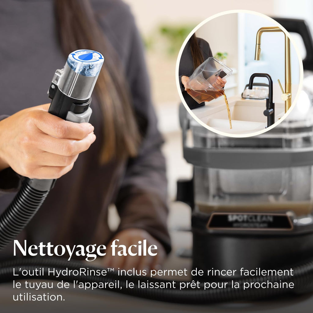 SpotClean HydroSteam, Shampouineuse Canapé, Moteur Puissant de 1000W, Nettoyeur Vapeur avec Technologie HydroSteam, Nettoyeur pour Tapis, Moquettes, Meubles, Tissus, Voiture & Plus, 3689N