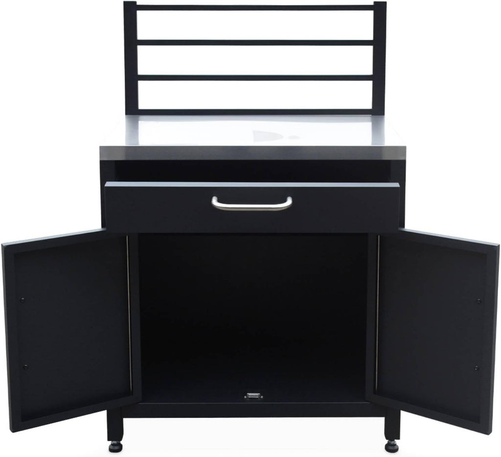 sweeek - Meuble de Cuisine extérieure en Acier avec 1 tiroir et 1 Porte et 1 Grille de Suspension L80