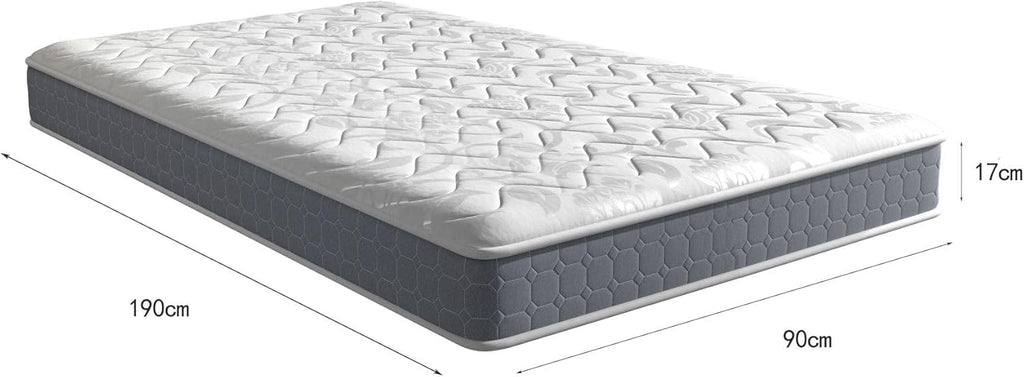 PEZ ROJO Lot de 2 Matelas 90x190 cm, Épaisseur 17 cm, Luxe Matelas Mémoire de Forme pour Adulte et Enfant, Zones de Confort Ergonomiques