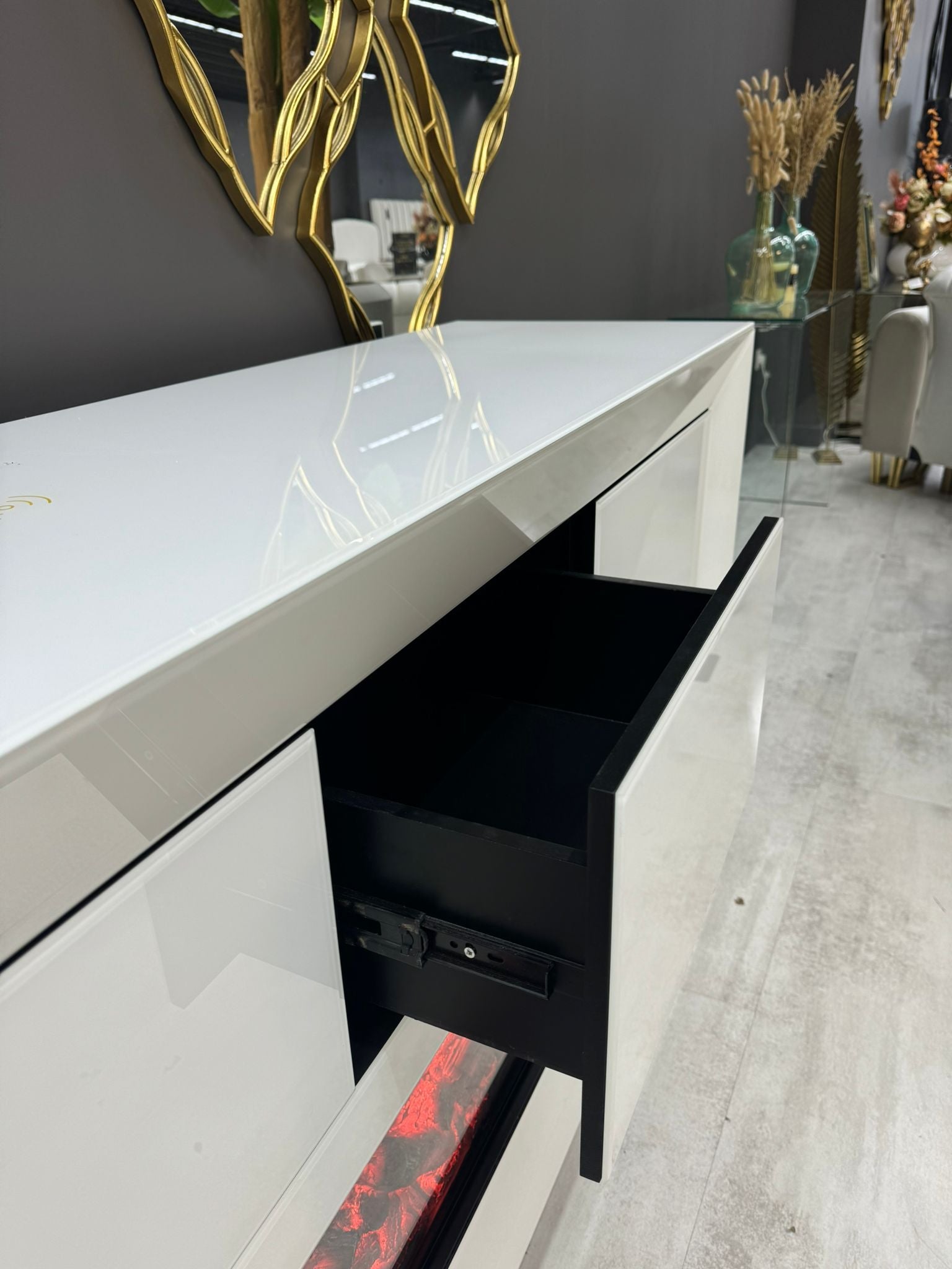 Cheminée Électrique Connectée 200 cm – Bluetooth Intégré – Design Contemporain