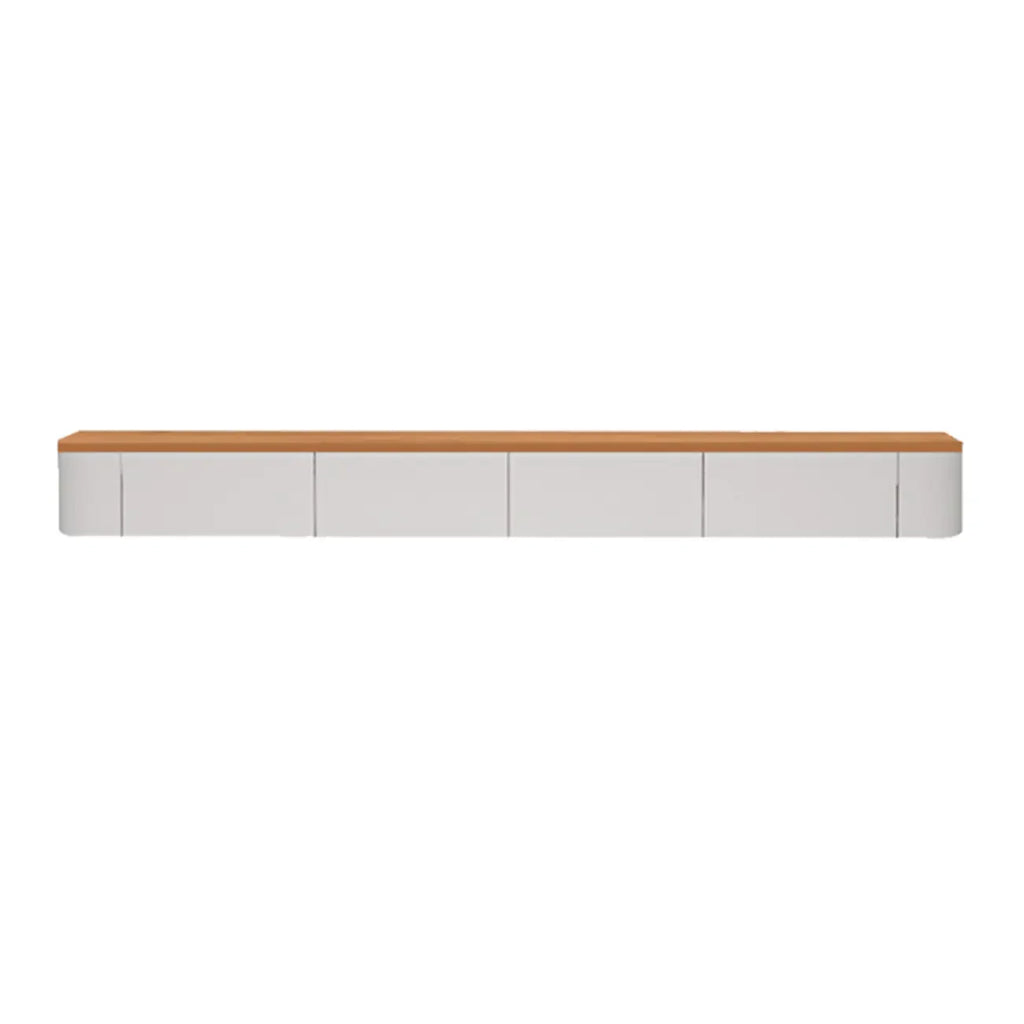 Meuble TV mural contemporain en bois blanc avec tiroirs