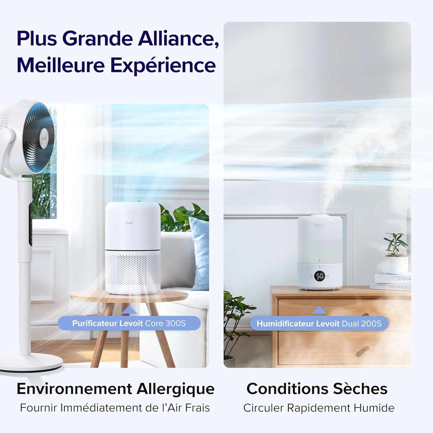 LEVOIT Ventilateur sur Pied 20 dB Silencieux, Puissant 2465 m³/h, Flux d'air 7.5 m/s, avec Télécommande, Oscillant 90°+120°,4 Modes 12 Vitesses, Minuterie 12h, Réglage Hauteur Circulation d'Air