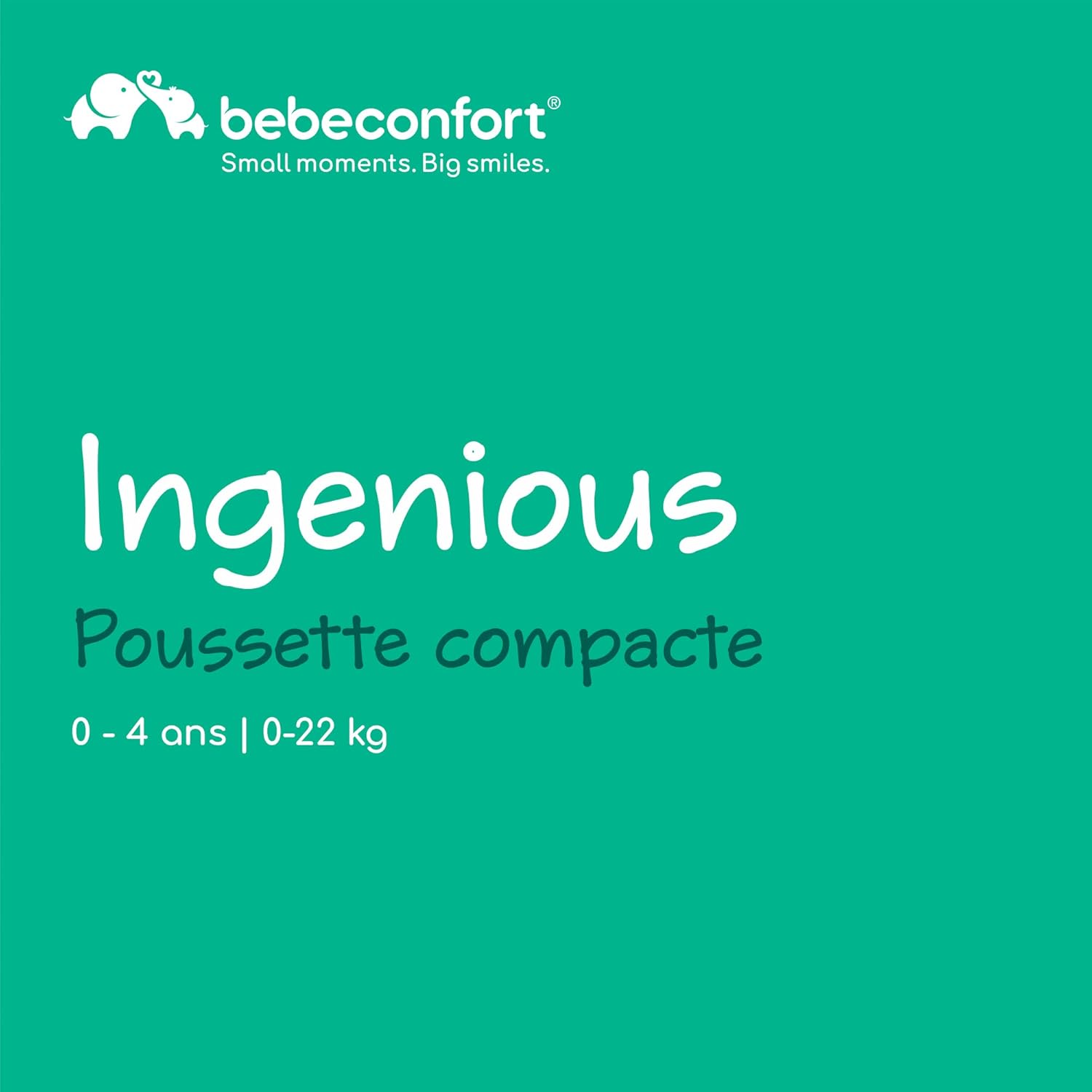 Bebeconfort Ingenious, Poussette canne compacte, Poussette confort avec position allongée , De la naissance à 4 ans env., Jusqu'à 22 kg, Major Black