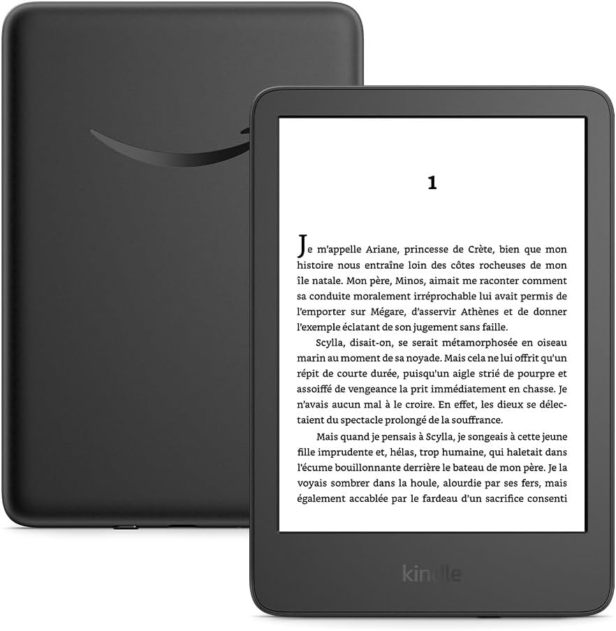Amazon Kindle (Nouvelle génération) - Le plus léger et compact, avec écran antireflets, changements de page plus rapides et éclairage avant réglable - 16 Go - Avec publicités - Noir