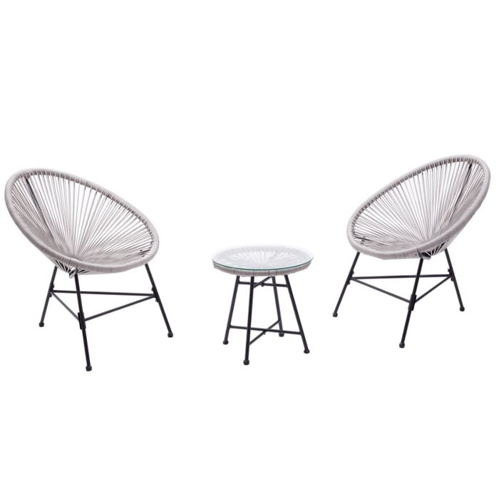 ACAPULCO - Ensemble de 2 fauteuils et table basse vert