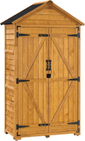 M MCombo Armoire de Jardin avec Toit à pignon en Bois imperméable Gris/Naturel 1000D 48 x 90 x 178 cm (Naturel)