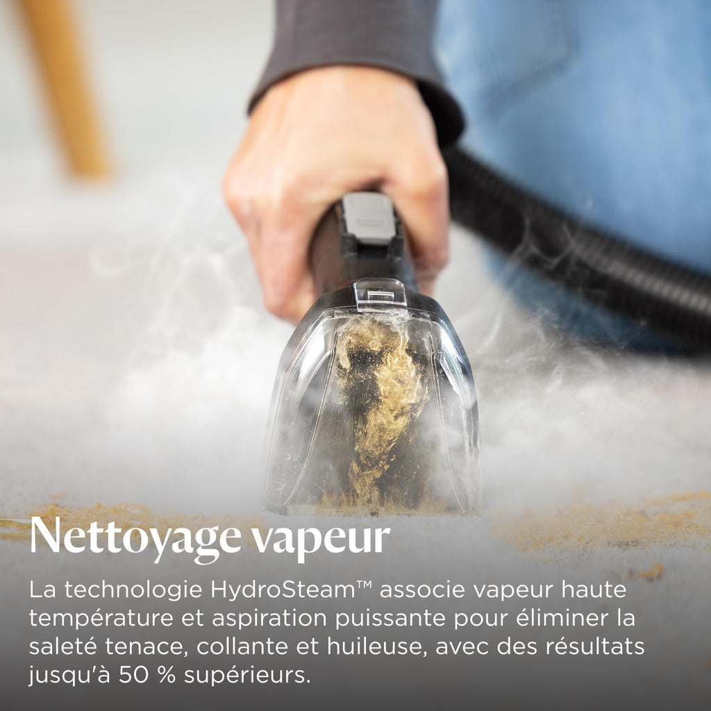 SpotClean HydroSteam, Shampouineuse Canapé, Moteur Puissant de 1000W, Nettoyeur Vapeur avec Technologie HydroSteam, Nettoyeur pour Tapis, Moquettes, Meubles, Tissus, Voiture & Plus, 3689N