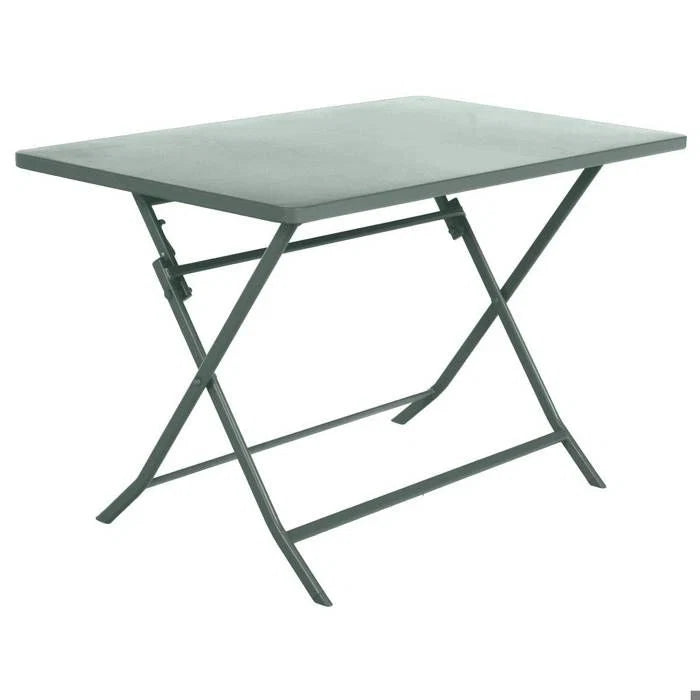 Table de jardin pliante carrée "Greensboro" pétrole 2 places en acier traité époxy - Hespéride