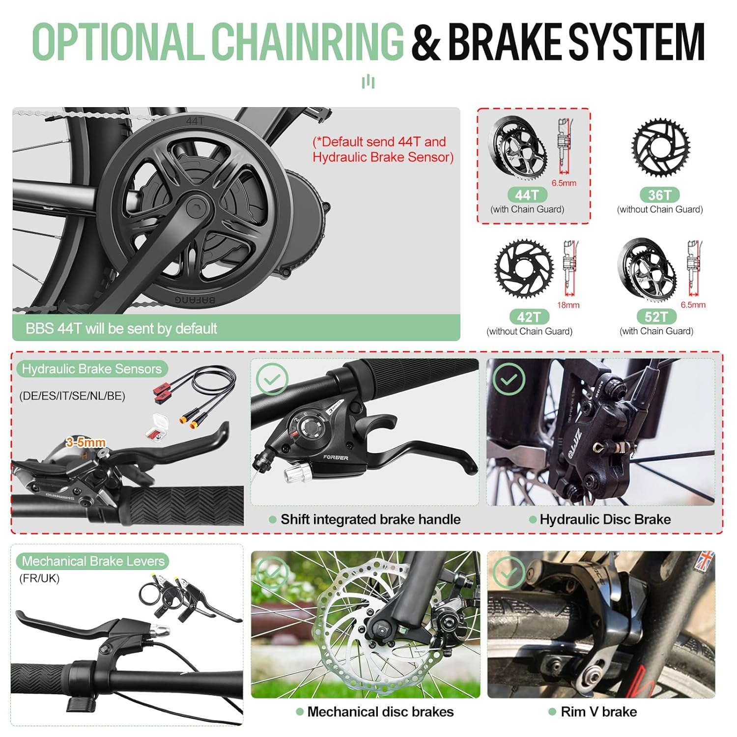 BAFANG 500W 36V BBS02B Kit de Conversion pour Vélo Électrique avec 20Ah Batterie et VD618 Afficheur, Moteur Central G340 pour Vélos de Montagne avec Boîtier de Pédalier BB68mm