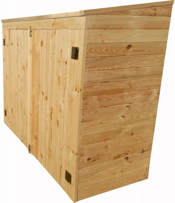 Coffre de Jardin en Bois Massif Traité 28mm 2000L | Rangement Extérieur Robuste Marron avec Plancher | Toit Polyéthylène Ouvrant, Étanche et Durable