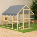 Cage pour chat extérieur en bois et polyester,200x120x170 cm