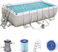 Bestway Power Steel Rectangular Pools, Grey