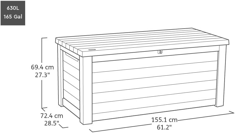 Keter Coffre de rangement jardin 630L - Collection Signature - Aspect bois Douglas