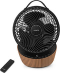 4UMOR Ventilateur Ultra Silencieux 20dB avec Télécommande 1823m³/h Moteur DC 12 Vitesses 8h Minuterie 3D Oscillation Turbo Ventilateur de Table Circulateur d'Air pour Bureau Chambre, Noir