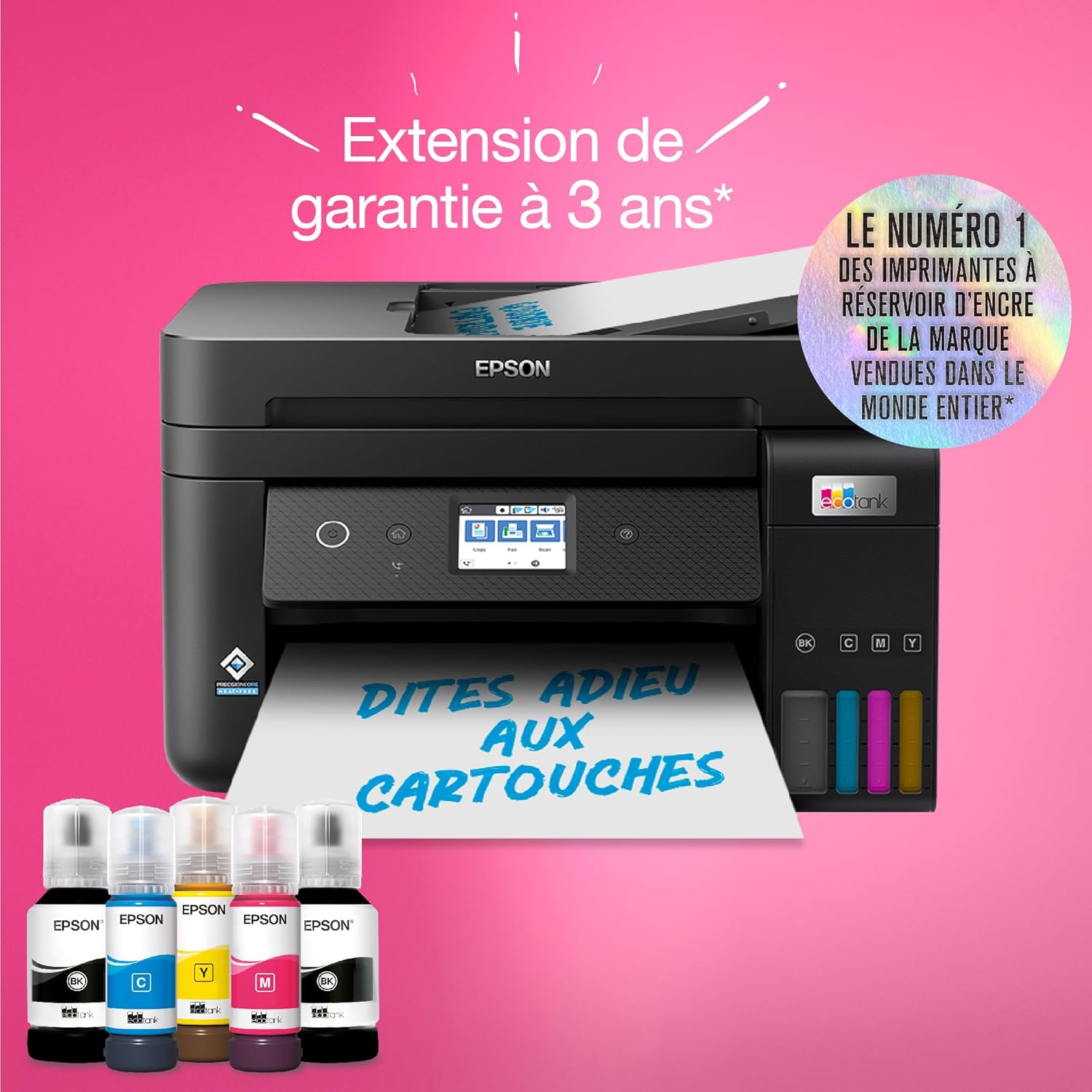 Imprimante multifonction A4 Wi-Fi EcoTank ET-4850 équipée de réservoirs d'encre, avec jusqu'à 3 ans d'encre inclus