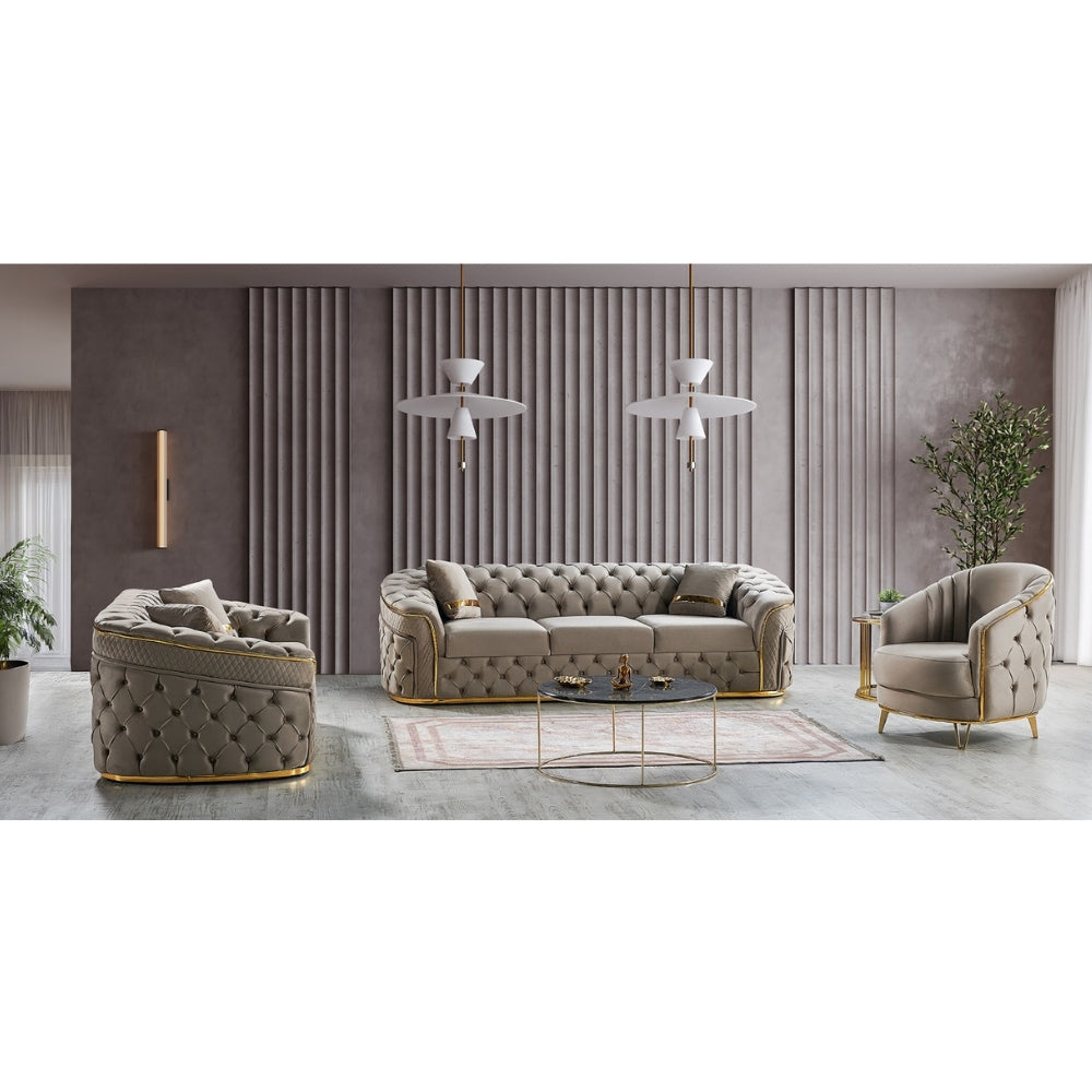 Canapé Conforta - Velours et Structure Bois pour Grand Salon