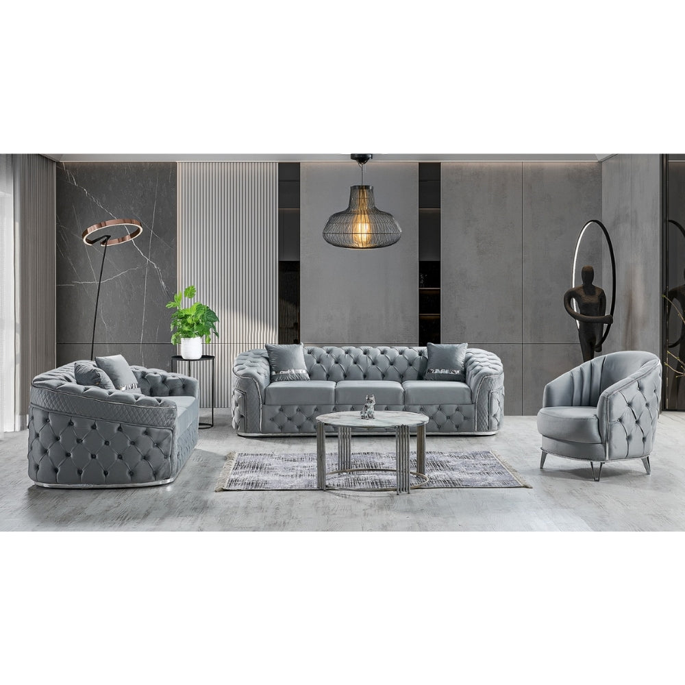 Canapé Conforta - Velours et Structure Bois pour Grand Salon
