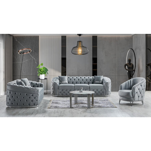 Canapé Conforta - Velours et Structure Bois pour Grand Salon