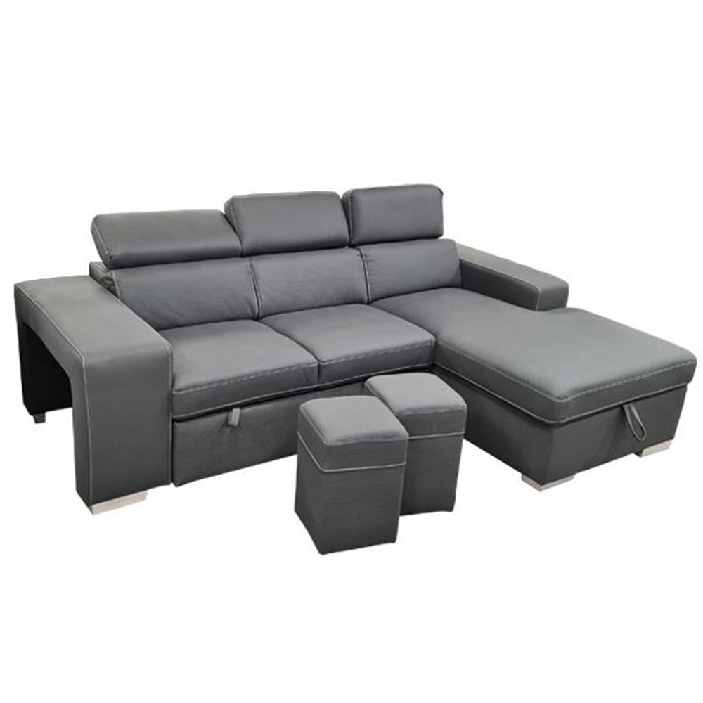 Canapé d'Angle Convertible Roma - Velours et Structure Bois