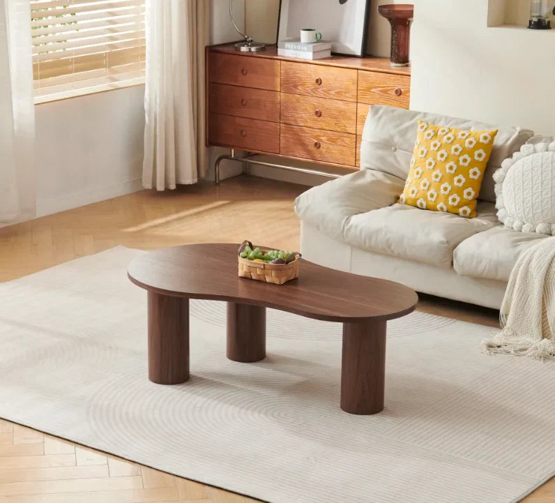 Table Basse Ovale 120 cm Noyer – IBIZA Design Moderne