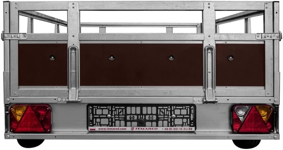Tema Wood Remorque Double essieux basculante Caisse contreplaqué châssis Acier 263x125 cm