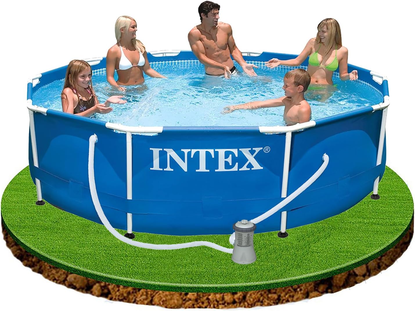 Intex - 56999Fr - Piscine - Kit Piscinette Metal Frame 3,05 X 0,76 M - Tubulaire Métal Ronde - Épurateur À Cartouche 2M3/H Inclus